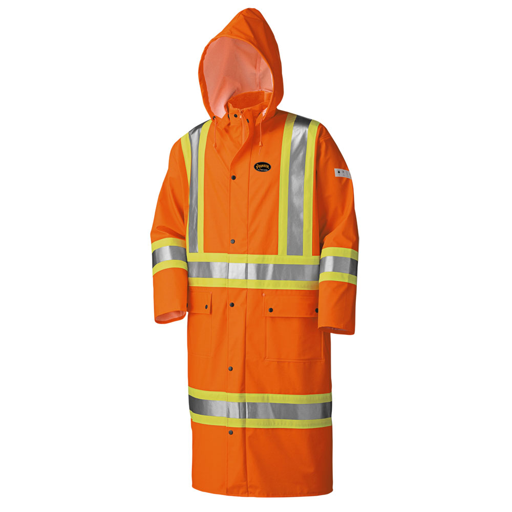 FR Waterproof Hi-Vis Safety Jackets - Detachable Hood