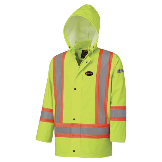 FR Waterproof Hi-Vis Safety Jackets - Detachable Hood