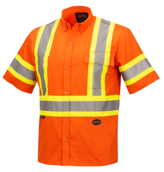 Hi-Vis Short Sleeved Cotton Safety Shirts