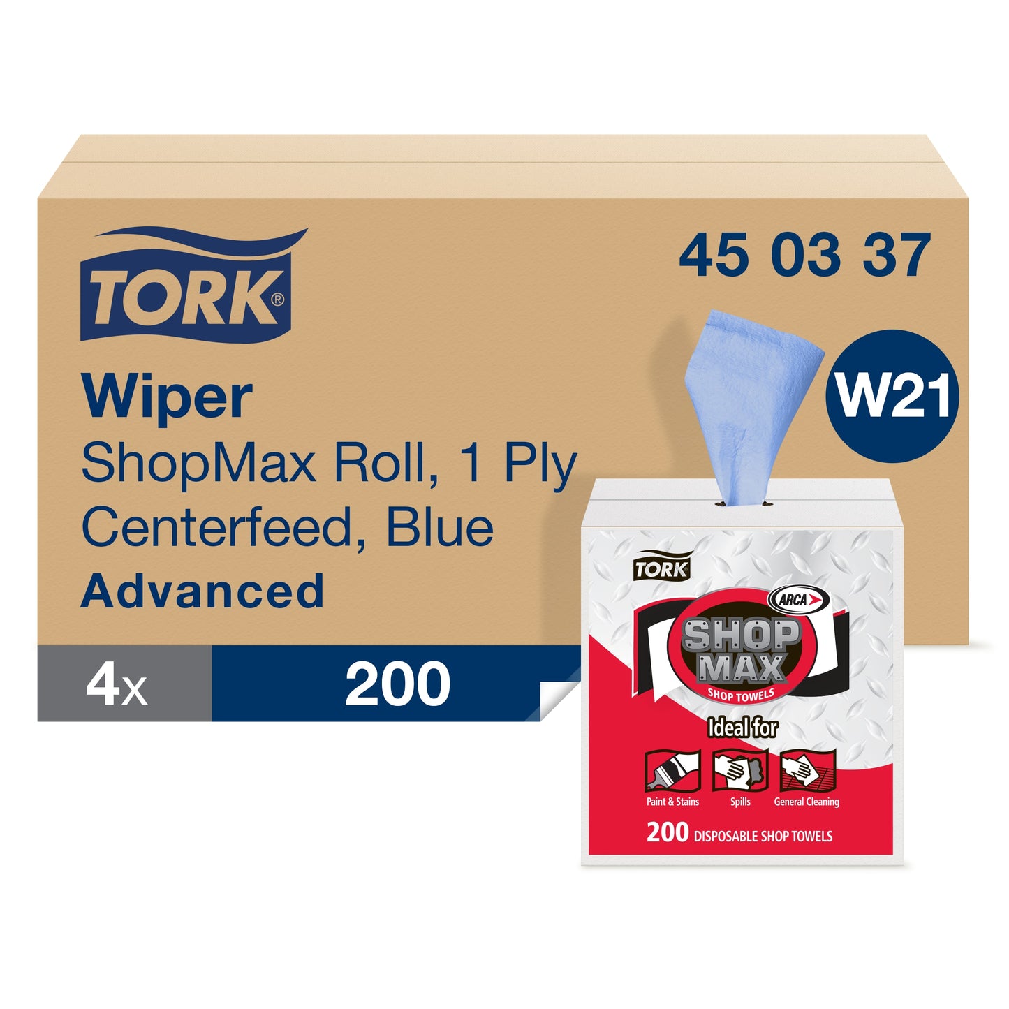 Tork ShopMax Heavy Duty Centerfeed Paper Towel Blue Self Dispensing