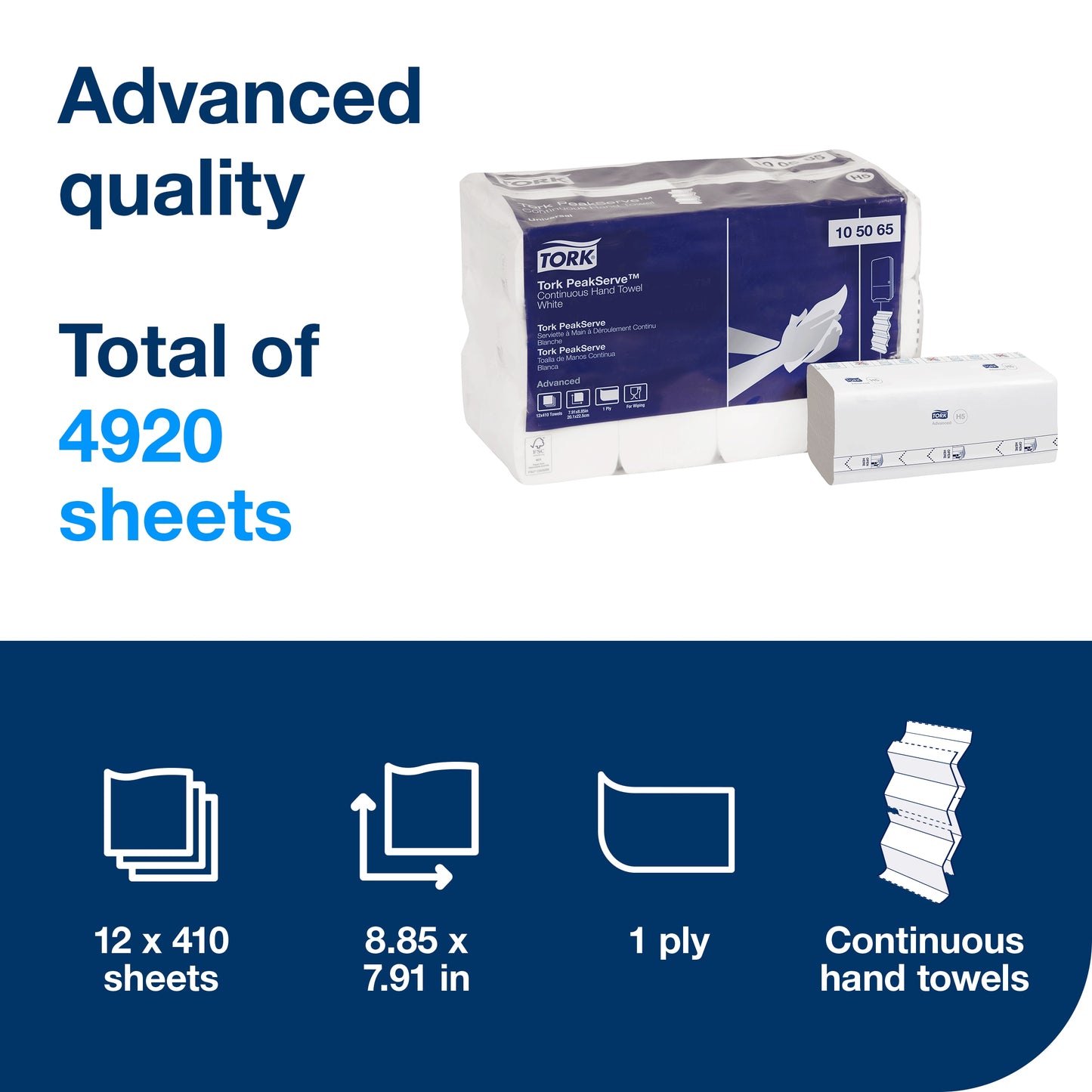 Tork PeakServe® Continuous™ Hand Towel White H5