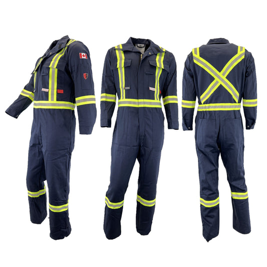 FR Coveralls - Navy with 2" Stripe Cat 2