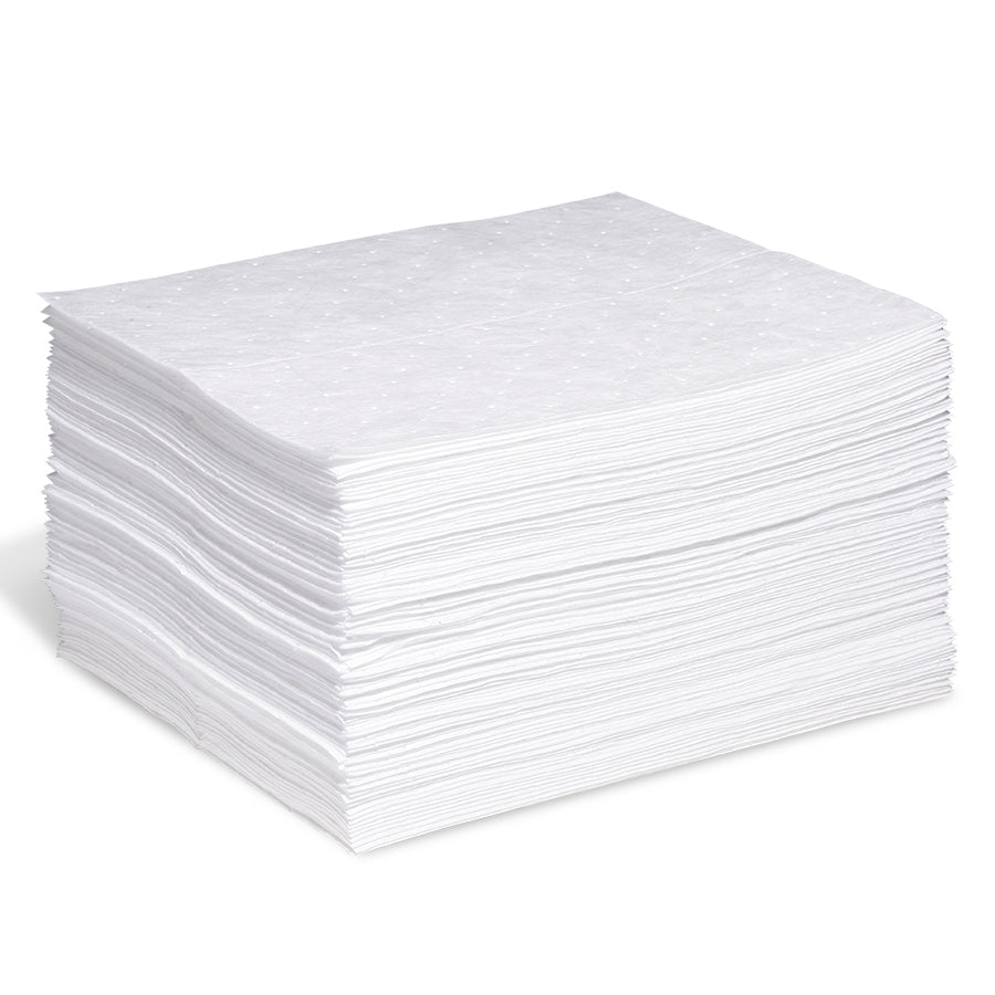 15"x18" Oil Only Single-Ply Medium Weight Sorbent  Pads (100 ct) 48/PL