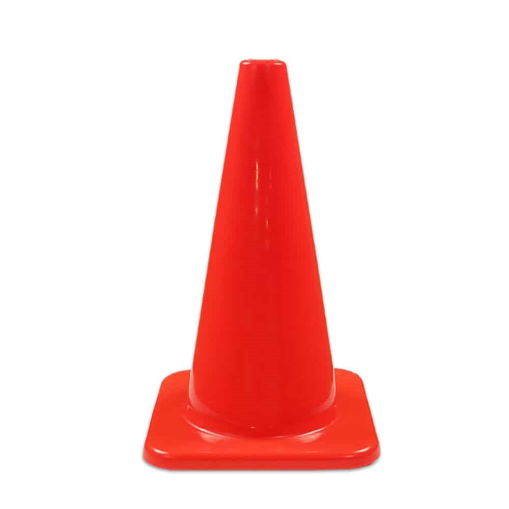 18" Solid Orange PVC Traffic Cone 2.4 Lbs.