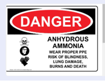 Danger Anhydrous Ammonia Custom Sign