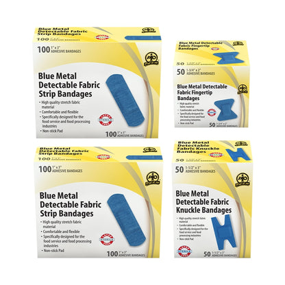 Blue Metal Detectable Bandages Variety Pack - 300