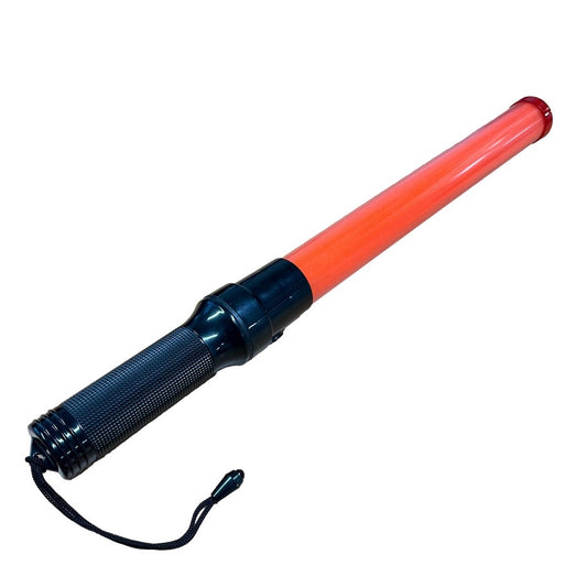 21" Red Traffic Wand With Hi Vis LED Lights