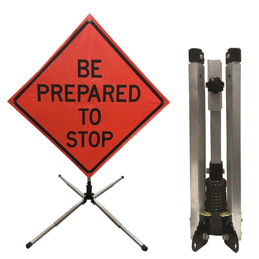 SS310A Compact Single Spring Sign Stand Aluminum