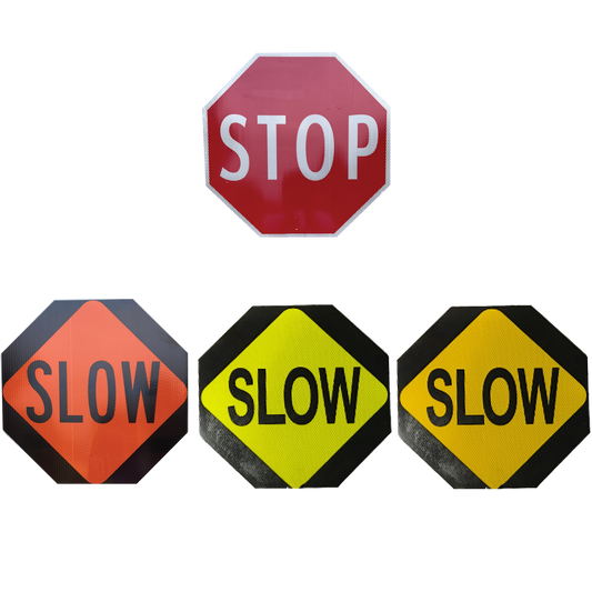 STOP/SLOW Signs for Paddles & Poles, 16" & 18"