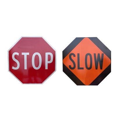 STOP/SLOW Signs for Paddles & Poles, 16" & 18"