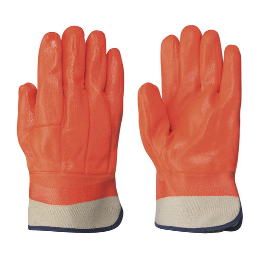 PVC Foam Lined Glove Orange - Dozen