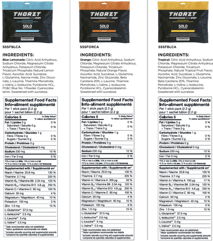 THORZT Sugar Free Solo Shots - Jobsite and Industrial Hydration Packets 50 per bag