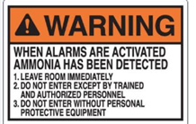 Warning Anhydrous Ammonia Sign 10 x 14 Plastic