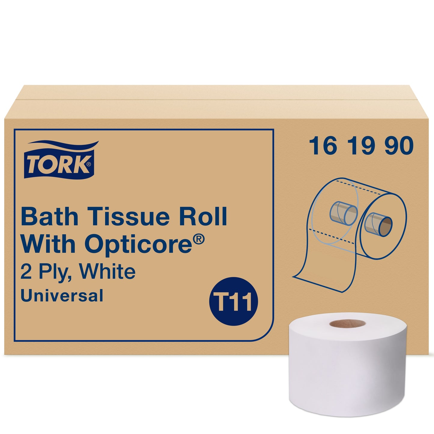 Tork OptiCore® Mid-size Toilet Paper Roll White T11