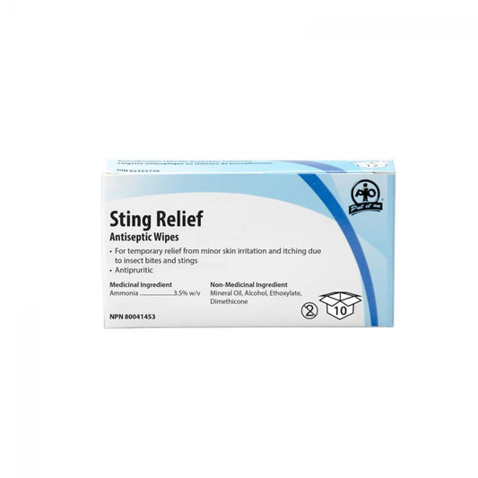 Sting Relief Wipes Bag of 100 Wipes