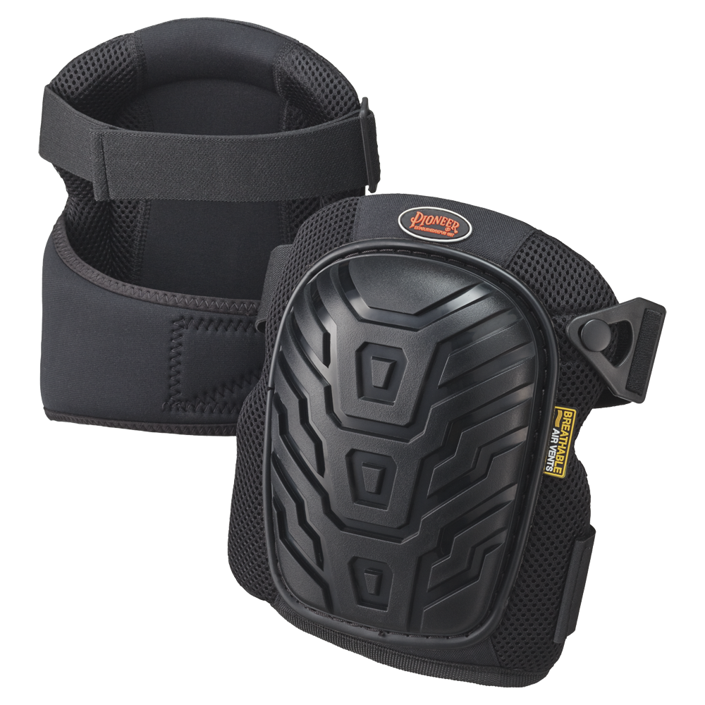 Breathable Air Vented Professional Gel Knee Pad - Black - O/S