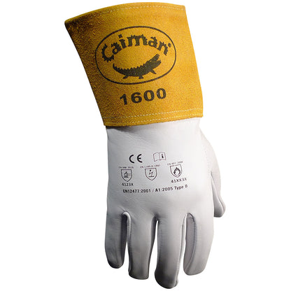 Caiman TIG Welder's Glove with Premium Goat Grain Leather - Pack of 6